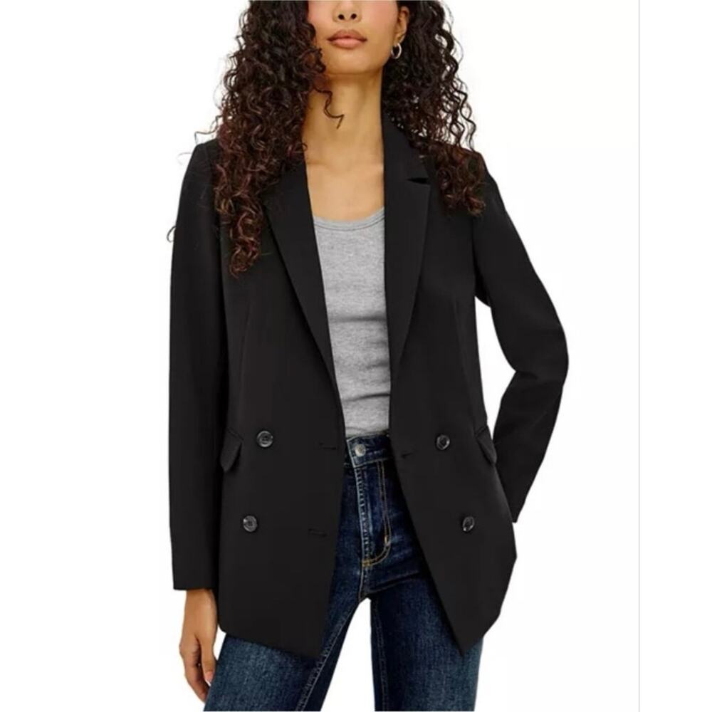 Rails Size XS Jac Double Breasted Blazer Jacket Black Twill Minimalist Capsule